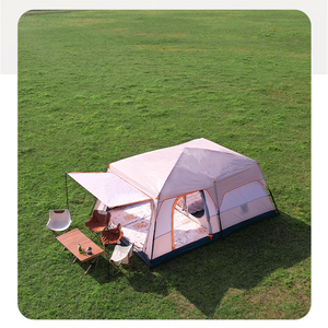 Tente de <span class=keywords><strong>camping</strong></span> automatique imperméable pour l'extérieur avec deux chambres et poteaux en fibre de verre - Option économique pour les campeurs - Product Image 2