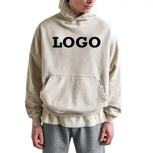 Wholesale custom logo fashion oversize heavyweight pullover blank represent stringless hoodie