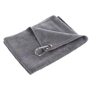 portable microfiber cleaning cloth with carabiner clips custom logo microfiber barista towels