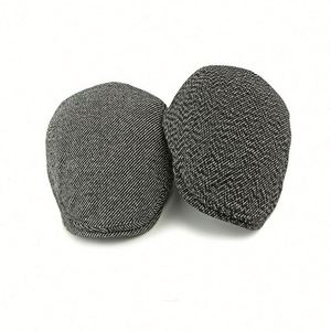 Casquette plate rétro unisexe, épaisse et chaude, à rayures, pour adultes, pour les occasions décontractées et sportives, pour les voyages de loisirs et les activités de plein air - Product Image 3