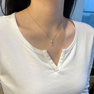Dylam Stylish Minimalist Design S925 Silver Link Chain <b>D</b> Color VVS1 Moissanite Stone Pendant <b>Necklace</b> Customizable Jewelry - Product Image 2