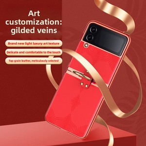 Étui de téléphone pliable anti-chute tout compris avec anneau de support électroplaqué, portable et pratique, compatible avec le ZFlip4 - Product Image 5