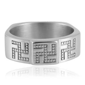 Women's <b>Titanium</b> Steel Cross <b>Ring</b> Geometric Design Punk Style Gift Jewelry 21059 - Product Image 1