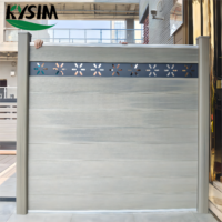 Clôture de jardin en composite bois-plastique (WPC) avec poteaux en aluminium, idées de clôture pour la cour et le jardin