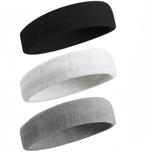 عصابات رأس رياضية متعددة الألوان مع ربطة عنق إغلاق عرق قابل للتعديل للياقة البدنية وتشغيل اليوغا طباعة شعار مخصص متاحة للفرق - Product Image 1