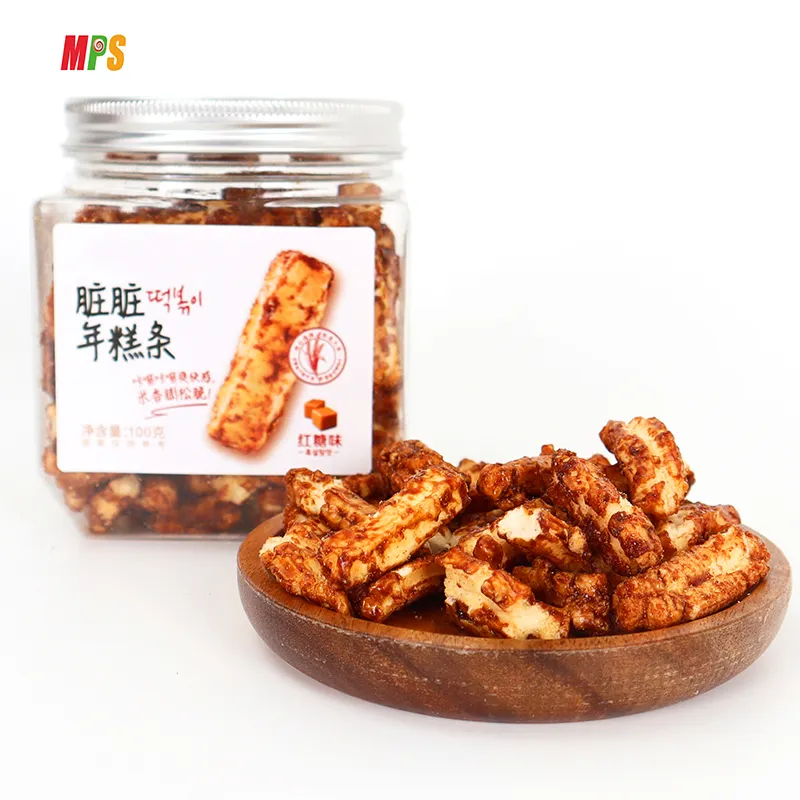 Koreanische Snacks Geröstete Reis cracker Reiskuchen streifen mit braunem Zucker geschmack Gesunde Getreides nacks