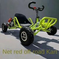 Kart Tout-Terrain de Drift 90 cm³ avec Suspension à Bras Amortisseur, Moteur Essence 2 Temps, Démarrage à Tirette, Type Buggy