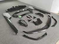 Digunakan untuk Ferrari SF90 serat karbon kering gaya OEM perlengkapan bodi depan bibir dan belakang Diffuser rok samping Kit bodi sayap Spoiler