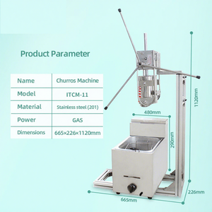 Precio de fábrica 3L Hopper <span class=keywords><strong>Churos</strong></span> Máquina Fabricación Máquina de churros Máquina de hacer churro español con freidora de gas de 6 litros - Product Image 1