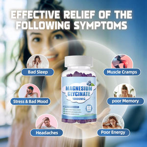 Gomitas de Glicinato de <span class=keywords><strong>Magnesio</strong></span> de 400 mg Personalizables OEM/ODM con Ashwagandha para la Relajación Muscular y Cardiovascular - Product Image 2