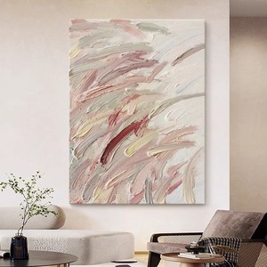 Hand Painted Oil Painting Rectangle Abstract Texture Art Modern Minimalist Living Room Sofa Background Wall Decor Wabi Sabi - Product Image 1