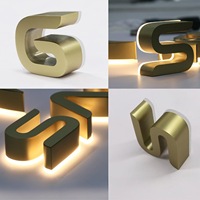 Lettres lumineuses décoratives 3D en acier inoxydable rétroéclairées, logo personnalisé, enseigne lumineuse 3D, enseigne LED personnalisée pour entreprise