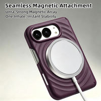 Coque de protection antichoc avec charnière pour iPhone 18 Duo, en silicone liquide magnétique ondulé, avec cadre métallique pour l'appareil photo