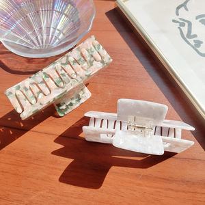 Grosir besar 10.5cm Logo kustom mode berongga kualitas tinggi kura-kura cangkang asetat rambut rahang penjepit 4.1 inci cakar besar klip - Product Image 5