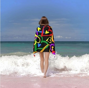 Serviette <span class=keywords><strong>de</strong></span> plage et <span class=keywords><strong>de</strong></span> piscine en microfibre à impression arc-en-ciel Gay Pride personnalisée 32in X 52in couverture <span class=keywords><strong>de</strong></span> sports d'été à séchage rapide sans <span class=keywords><strong>sable</strong></span> - Product Image 4