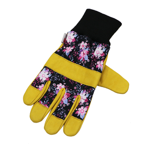 Gants en cuir de vachette GREATFLEX pour femmes, antidérapants, respirants, avec dos imprimé en coton personnalisé, gants de jardinage résistants aux épines - Product Image 4