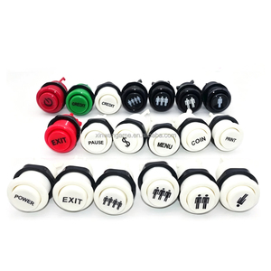 Botón pulsador de plástico estilo Happ de 28 mm para máquina de juego <span class=keywords><strong>Pandora</strong></span> operada con monedas, joystick de <span class=keywords><strong>arcade</strong></span>, controlador PS4, DIY - Product Image 1