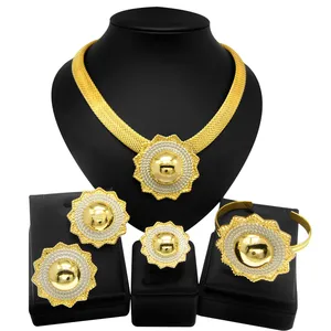 Zhuerrui Ethiopia Italian Gold Design Jewelry Sets Hat Shape Necklace Jewelry Set Woman Wedding Party Bridal Jewelry Gift H00298