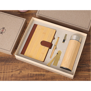 IStapromo Gifts Wood Bamboo A5 <b>Note</b> <b>Book</b> Diary Journal Customized Logo Gifts Set Planner with Pen - Product Image 4