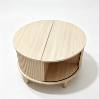 Meubles pour salon, table basse ronde en bois avec plateau rabattable, style minimaliste, grande capacité de rangement, table centrale pour salon, meubles pour la maison