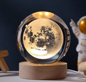 <span class=keywords><strong>Lampe</strong></span> <span class=keywords><strong>de</strong></span> <span class=keywords><strong>chevet</strong></span> créative en cristal 3D, visualisation visuelle du système solaire, Saturne, nébuleuse, lune, USB, lumière ambiante RVB colorée, cadeau - Product Image 2