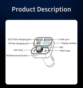 36W/QC3.0 cargador de coche USB dual rápido con <span class=keywords><strong>Bluetooth</strong></span> inalámbrico transmisor FM receptor de Radio MP3 Audio música estéreo adaptador reproductor - Product Image 2