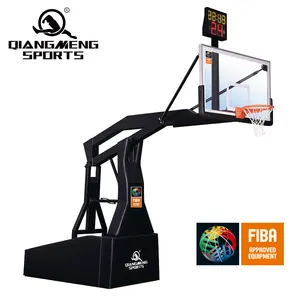 Fiba Standard Electro-hydraulic Basketball Stand For Competition Portable Movable Basketball Hoop