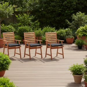 Sillas de Patio de Madera de Acacia Sólida con Cojines, Muebles de Exterior de Primera Calidad, Juego de Sillas de Jardín, Diseño Moderno y Contemporáneo - Product Image 2