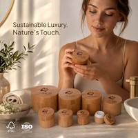 Pot cosmétique en bambou naturel écologique avec logo personnalisé pour crème pour le visage, emballage pour soins de la peau, 10g 15g 30g 50g 100g 150g 200g 250g