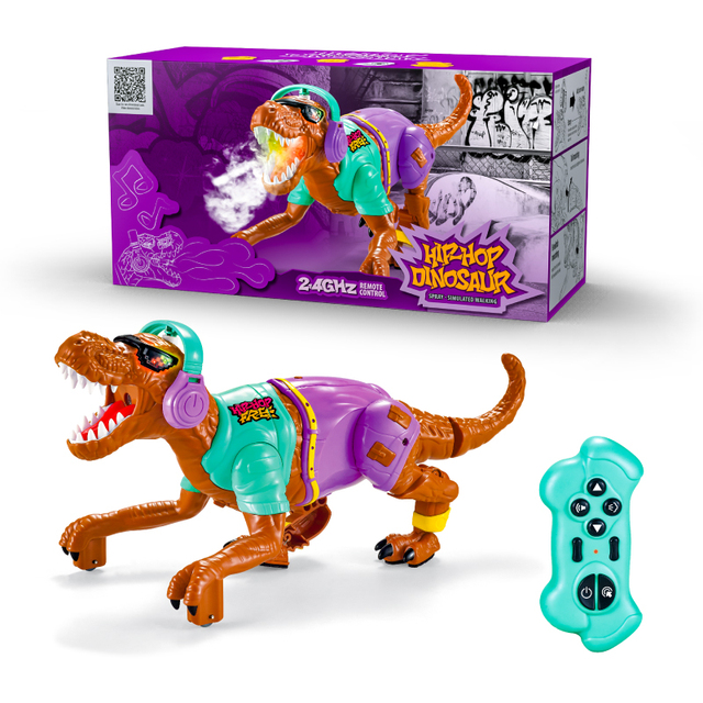 2.4GHz Electric Simulation RC Animals Plastic Remote Control Hip-Hop Spraying Dinosaurs and Walking Toys for Children