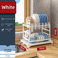 Égouttoir à vaisselle double couche pour comptoir de cuisine, support de rangement et d'organisation pour bols et assiettes, ustensile ménager