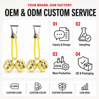 Liontin Lonceng Jingle Bell Kartun Model Single Slit Merek Runqi, Besi Berlapis Elektroplating, Produsen Custom OEM ODM untuk Pembeli Aksesoris