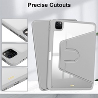 Casing iPad 10 10.9 / Generasi ke-11 A16 Anti Benturan Putar 360 Derajat, Bagian Belakang Transparan Kristal dengan Fitur Auto Sleep/Wake