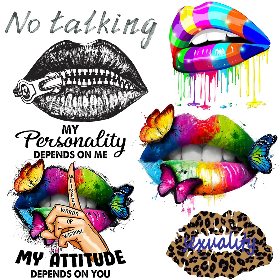 Опт, губная помада, патчи железные на одежде печатание передачи тепла пресс патчи губы изготовленный на заказ стикер передачи тепла