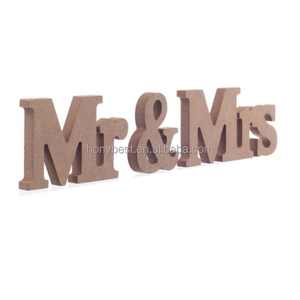 Recortes sin pintar Formas Mr & Mrs Letrero de madera Alfabetos 3D de pie Números de letras de madera para decoraciones de eventos de boda - Product Image 6