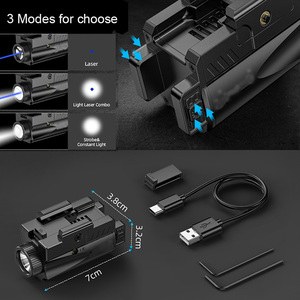 Combo de <span class=keywords><strong>Linterna</strong></span> Láser Compacta de 800 Lúmenes, <span class=keywords><strong>Recargable</strong></span> Tipo-C, Haz de Luz Verde para Defensa del Hogar - Product Image 6