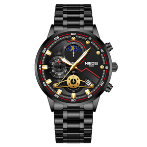 Pour NIBOSI 2503 luxe or Quartz chronographe montre pour hommes haut marque affaires Style élégant bande Relogio Masculino - Product Image 1