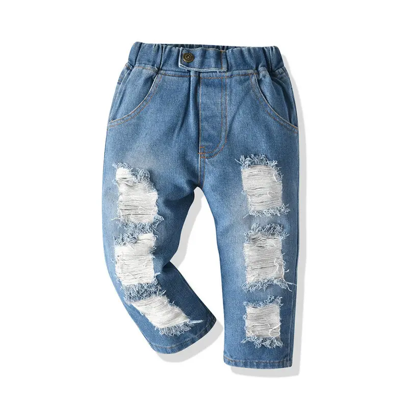 Jean déchiré pour enfants, mode européenne et américaine, pantalon en jean, automne hiver, 2020