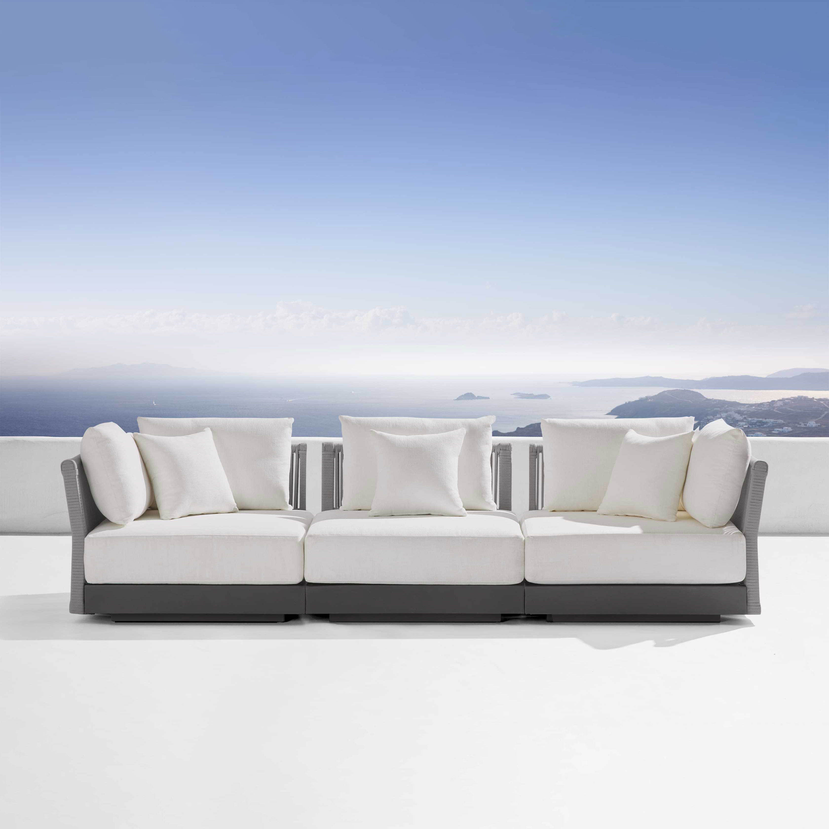 Factory Wholesale Garden Outdoor Nordic Patio Modern Furniture Outside Durable Fabric Alu Aluminium Sofa for Home Yard