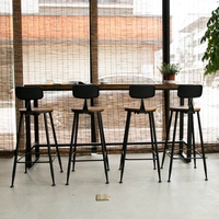 Table de bar murale moderne en fer forgé Table longue avec tabouret haut pour la maison Balcon Chaise en métal personnalisable