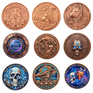 Moneda de cobre puro de 1 oz con impresión UV de los Caballeros Templarios, con la armadura de Jesucristo, moneda de desafío cristiana de alto relieve. - Product Image 6