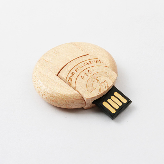 Creative Eco-Friendly 8GB Wooden USB Flash Drive School Graduation Gift with School Emblem Students Souvenir