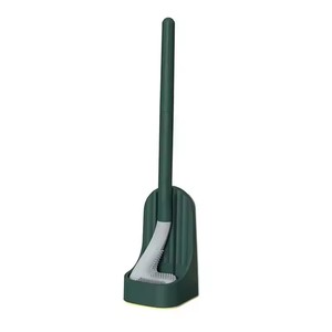 Brosse de toilette en silicone à long manche avec poils à séchage rapide et support pour un nettoyage sans effort - Product Image 6