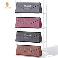 Étui à lunettes pliable en cuir PU grande capacité avec logo personnalisable