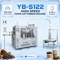 Machine de production de gobelets en papier YB-S122, haute vitesse, 120-140 pièces/min, 2-10 oz, équipement de fabrication de gobelets en papier jetables pour boissons