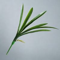 Vente en gros de plantes artificielles en plastique au toucher réel, tiges et racines de Cymbidium, verdure recyclable pour pot, vase, Noël, Pâques