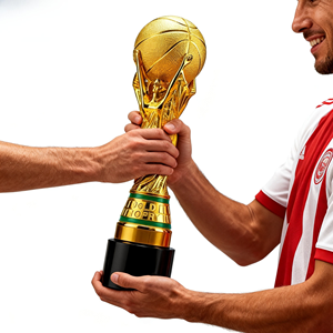 Trophée Coupe Héraclès 2026 Édition États-Unis-Canada-Mexique en Résine Imprimée UV, Couleurs Personnalisables, Logo, Décoration Commémorative pour Supporters de Football - Product Image 3