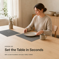 Sets de table en PVC tissé pour table à manger, résistants à la chaleur, lavables, logo personnalisé, vente en gros pour hôtel, restaurant, 45x30cm