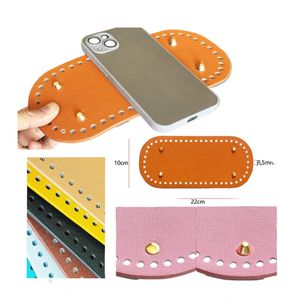 حقيبة نسائية مصنوعة يدويًا من الجلد الصناعي وسادة من الكروشيه أسفل إكسسوارات محفظة بيضاوية طويلة - Product Image 5