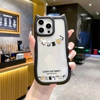 Motif de chats mignons belle coque de téléphone pour iPhone 16 15 14 13 12 11 Pro Max/Pro/Plus Anti-chute couverture arrière souple transparente